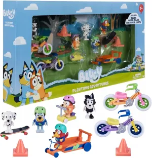 Hobby Lobby Bluey and Friends Playset with Bikes, Skateboard, and Park Accessories