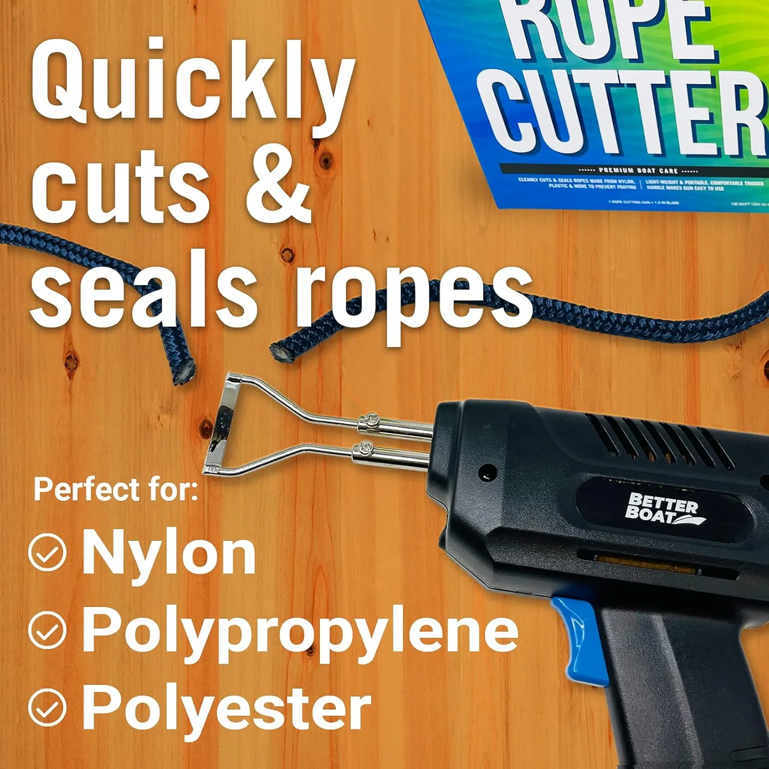 Hot Knife Rope Cutter, Heated Nylon Strap Cutting and Sealing Tool, Marine Grade Line Cutter, Fabric Ribbon, Plastic Cutting and Sealing Tool