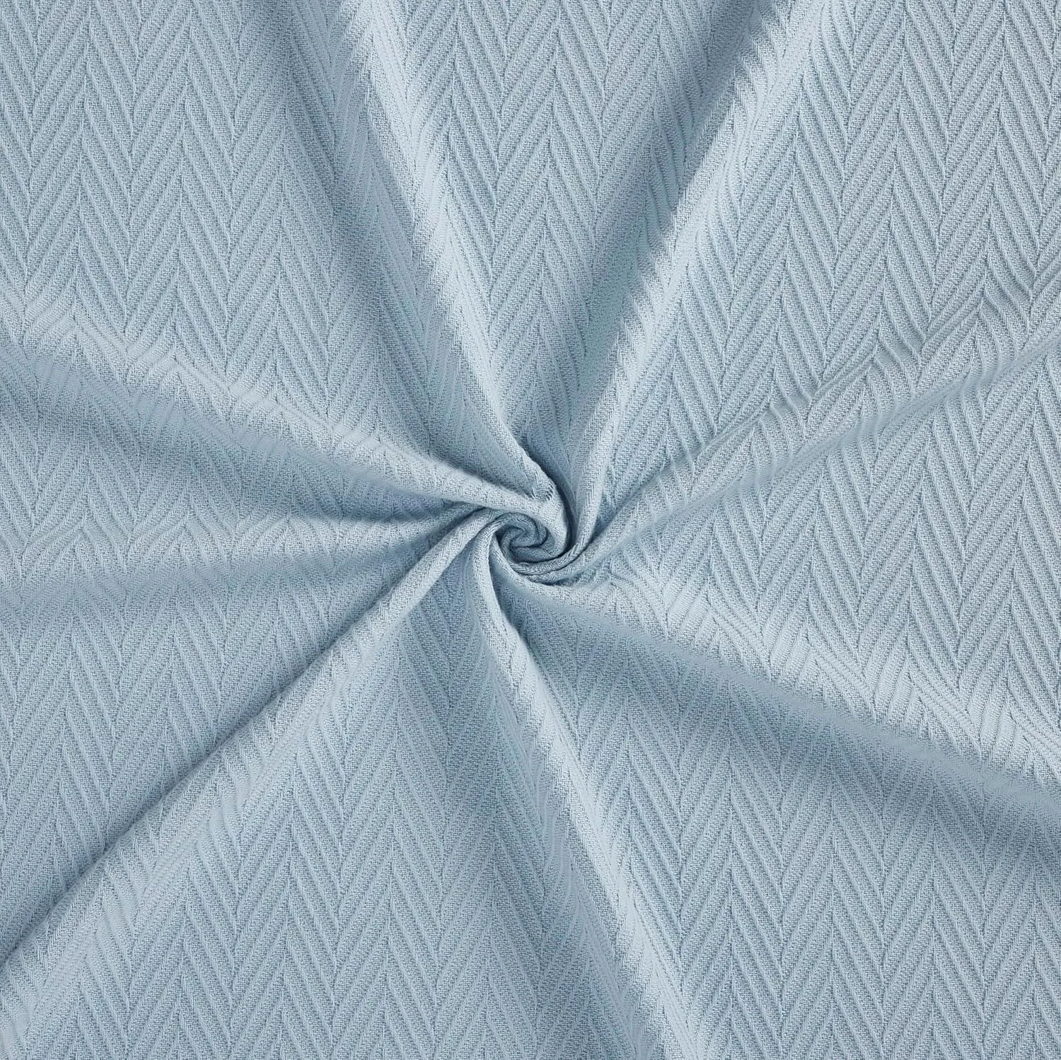 Hroo Collection Premium Thermal Blanket - Light Blue Woven Reversible Ultra-Soft and Warm Herringbone Blanket for Bed/Couch, King, 108" x 90" - 100% Cotton