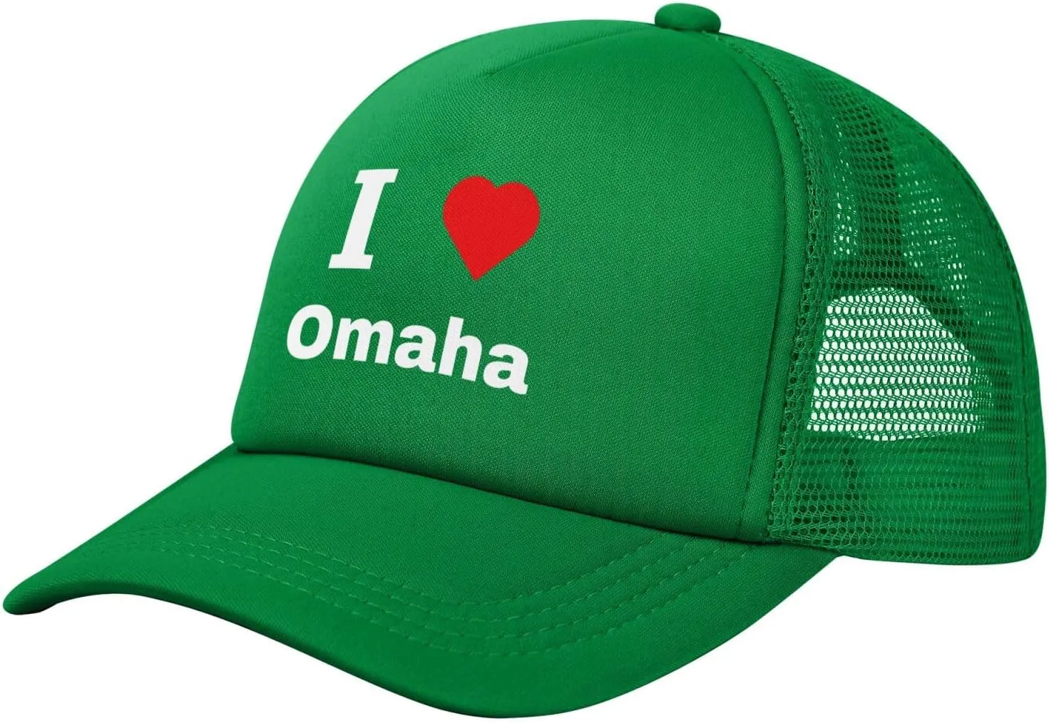 I Love Omaha Baseball Cap for Men Women Snapback Adjustable Mesh Back Hat