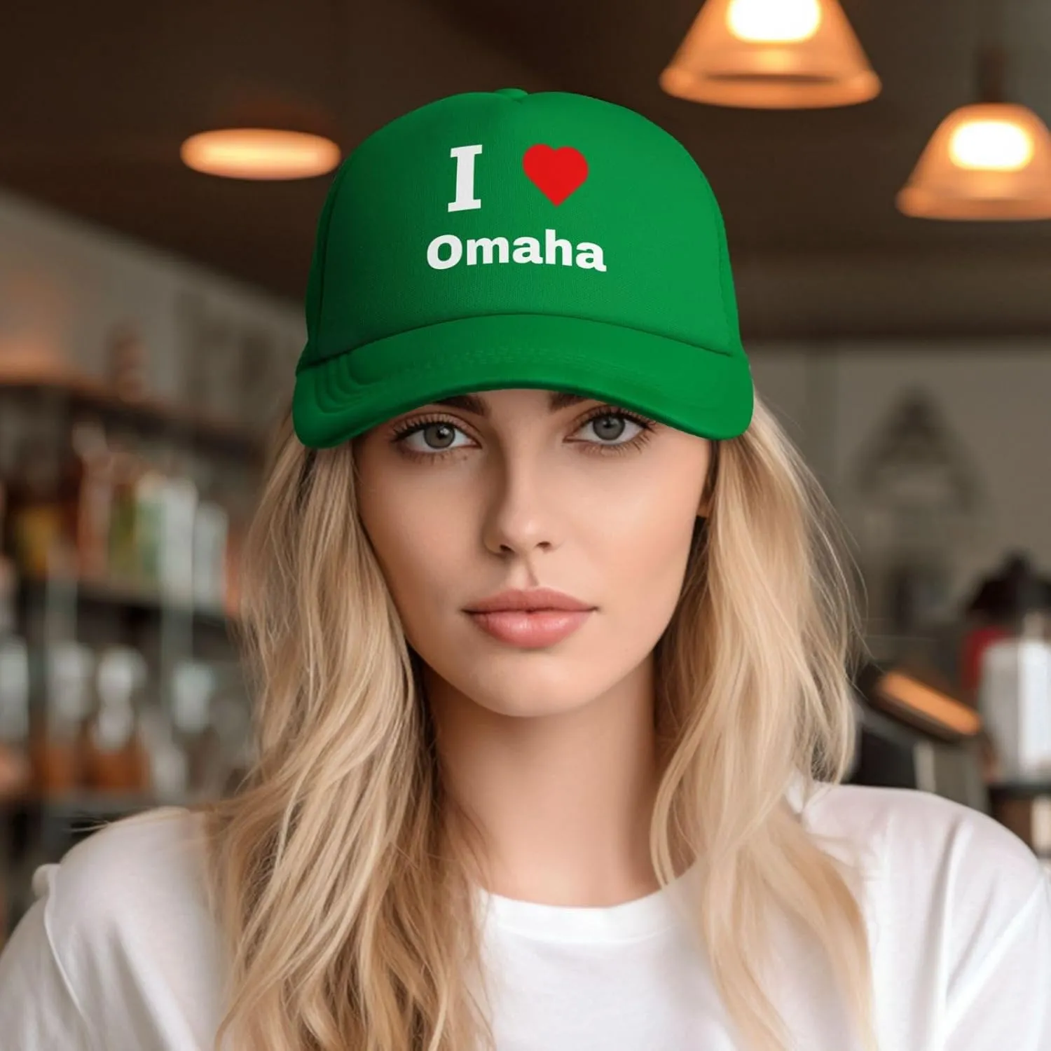 I Love Omaha Baseball Cap for Men Women Snapback Adjustable Mesh Back Hat