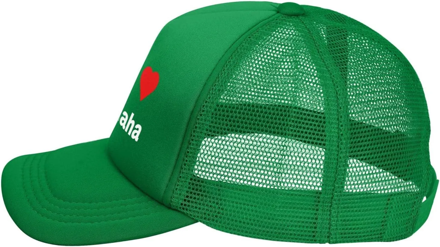 I Love Omaha Baseball Cap for Men Women Snapback Adjustable Mesh Back Hat