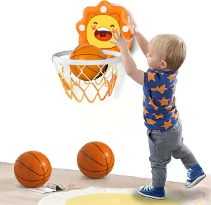 Indoor Mini Basketball Hoop for Toddlers Kids Boys Bedroom,Adjustable Height,Space-Saving,Christmas Birthday Gifts Toy for Boys
