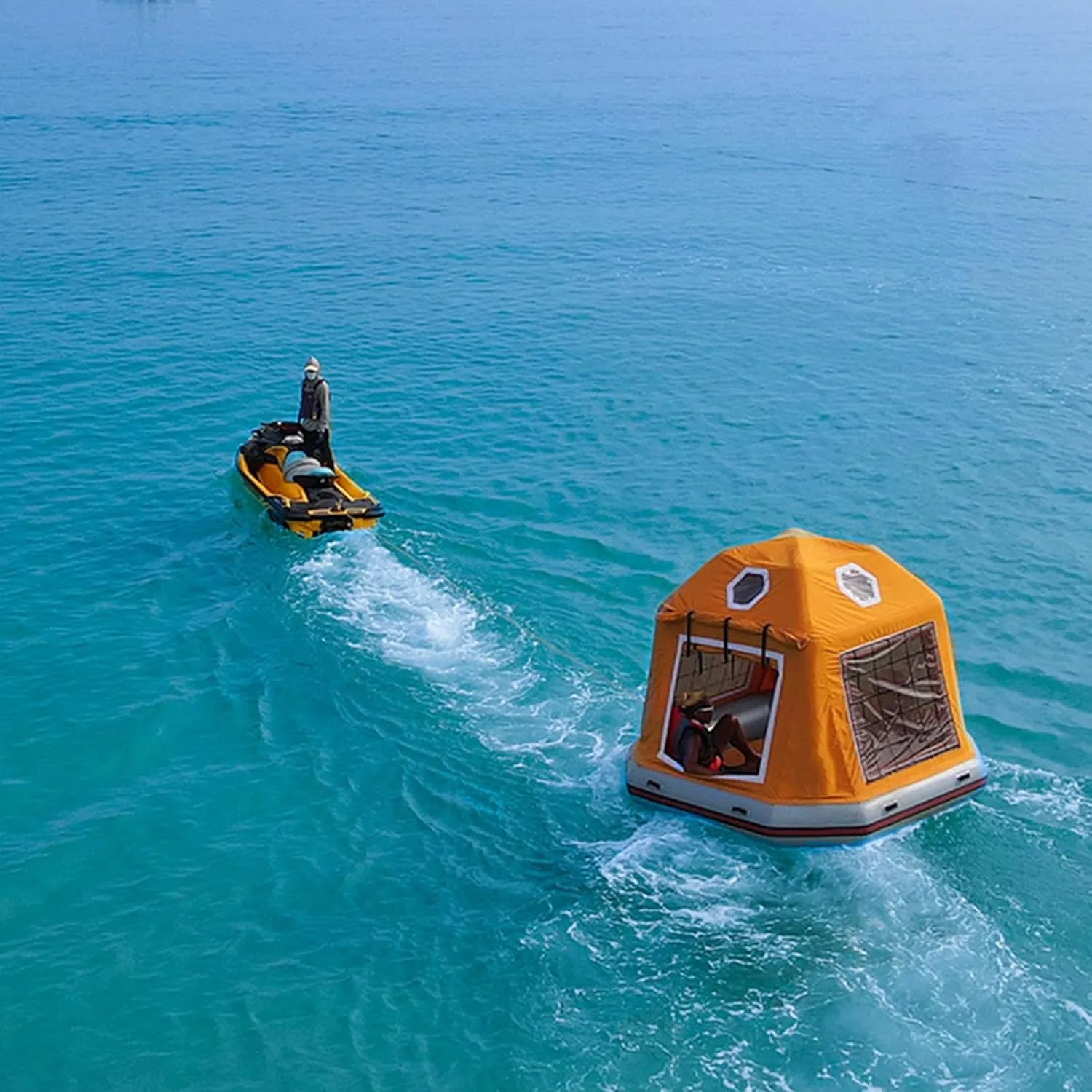 Inflatable Floating Tent Camping Tent Fishing Raft Boat Quick Setup Blow Up Tents for Outdoor Hiking