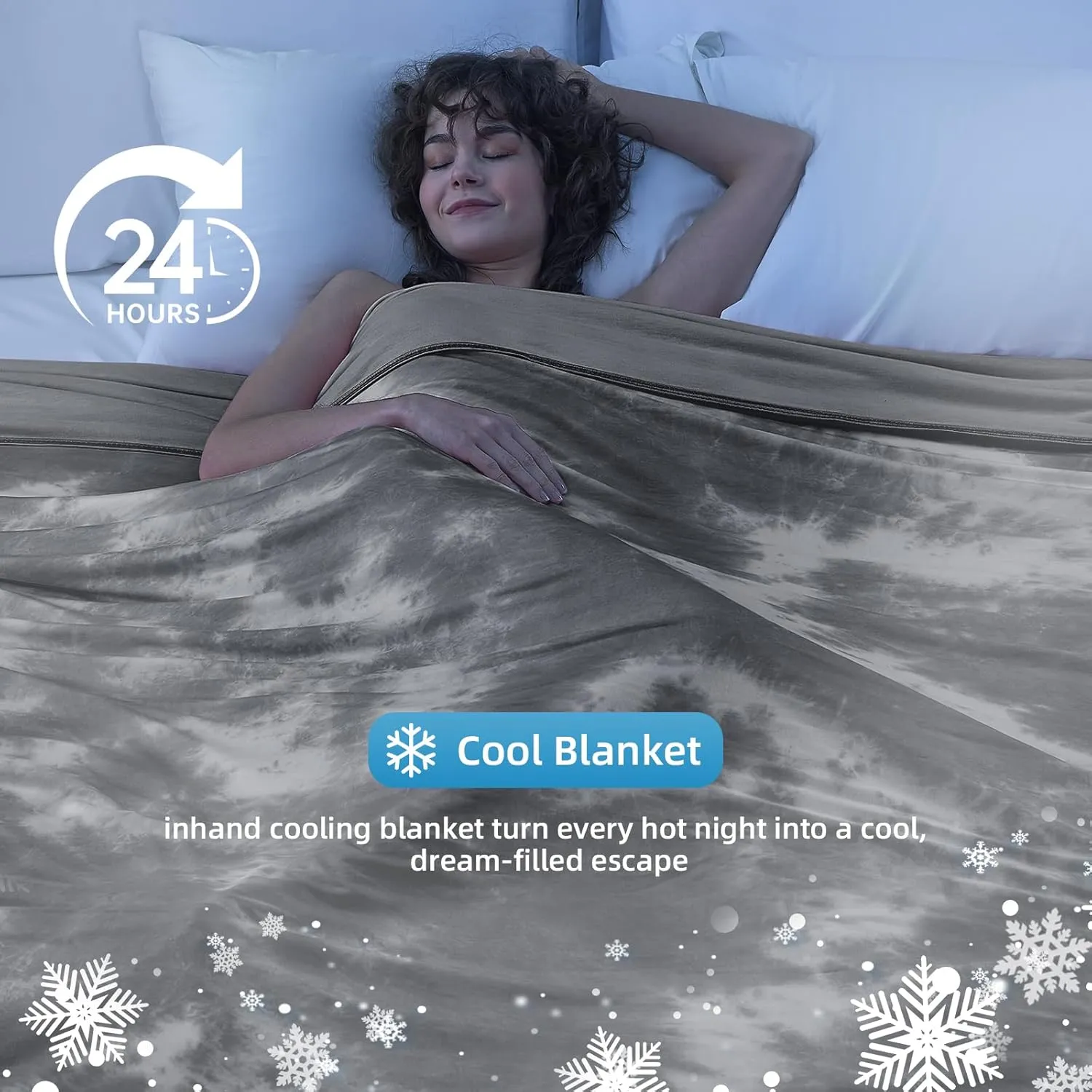 inhand Cooling Blanket Queen Size (90"x90"), Cooling Blankets for Hot Sleepers, Absorbs Heat to Keep Adults Cool for Summer Nights Sweats, Thin Cold Lightweight Blanket for Couch Bed, All Season Use