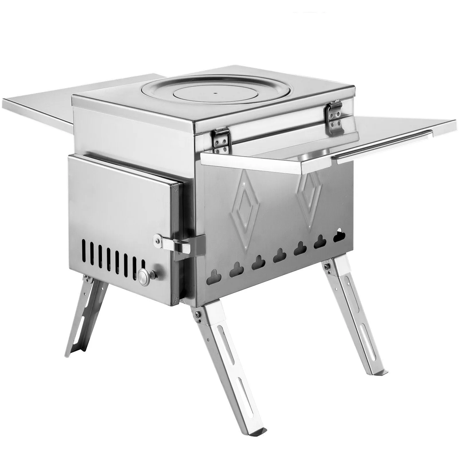 IronFlame™ Portable Tent Stove – 304 Stainless Steel Wood Burner with Chimney Kit