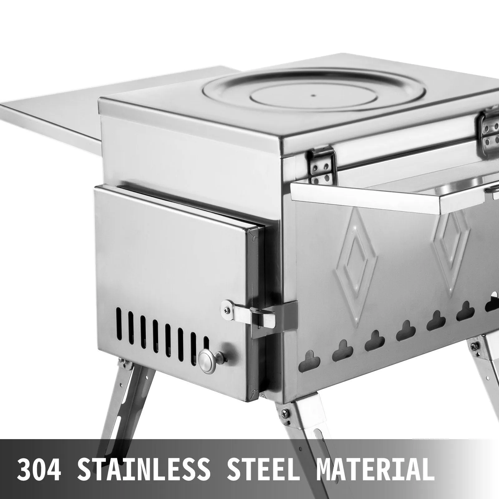 IronFlame™ Portable Tent Stove – 304 Stainless Steel Wood Burner with Chimney Kit