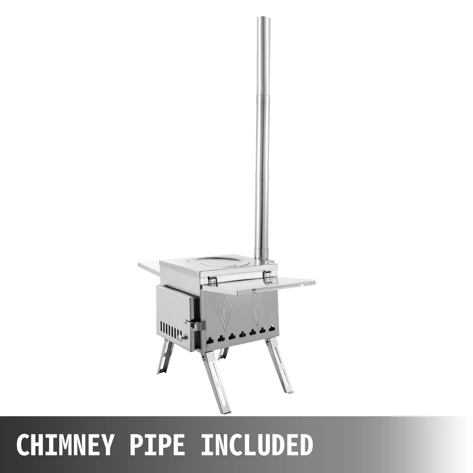 IronFlame™ Portable Tent Stove – 304 Stainless Steel Wood Burner with Chimney Kit