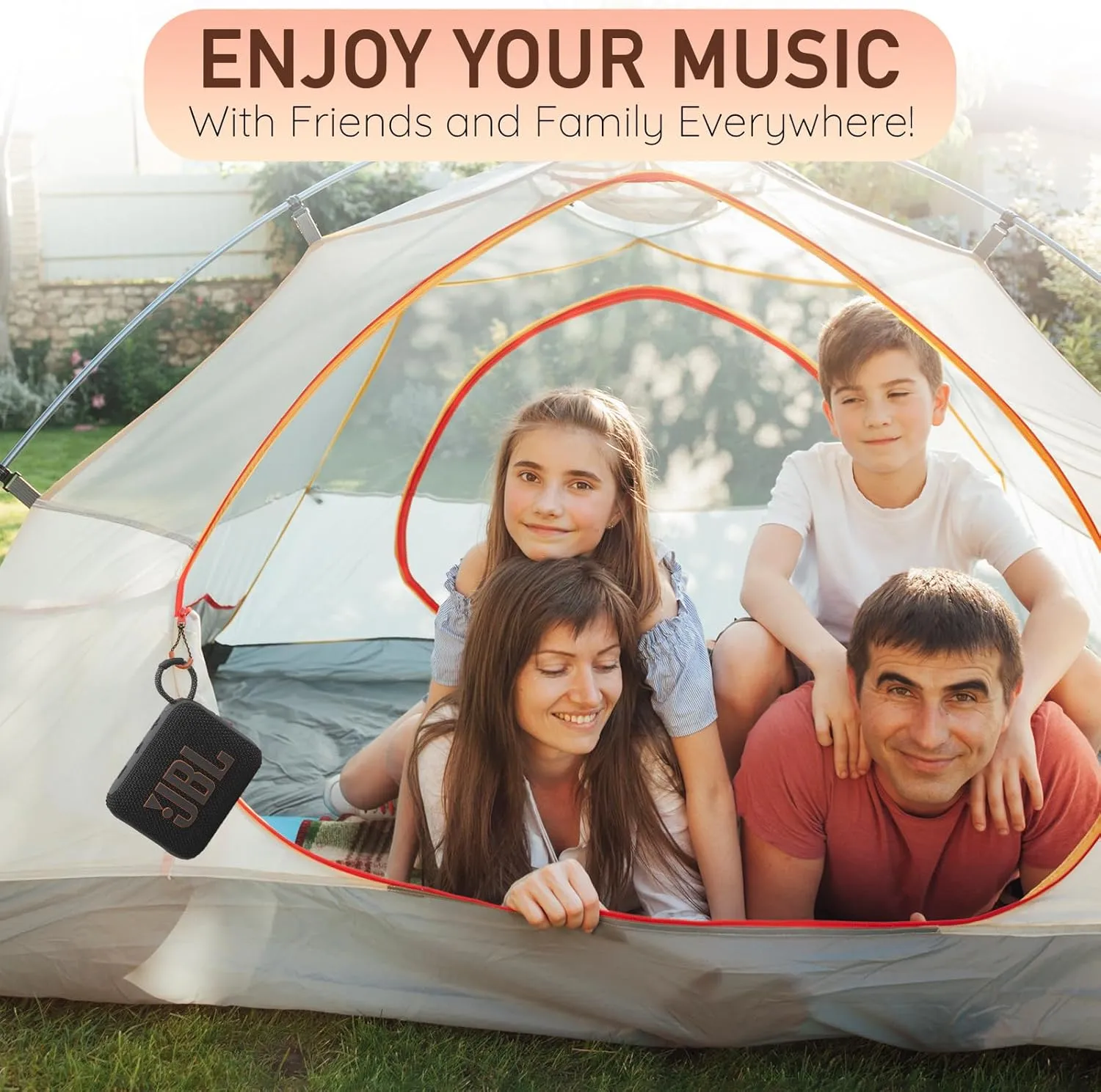 JBL Go 4 Portable Bluetooth Wireless Speaker, IP67 Waterproof and Dustproof Built-in Battery - Red - Boomph's Comprehensive Ultimate Performance Cloth Solution for Your On-The-Go Sound Experience