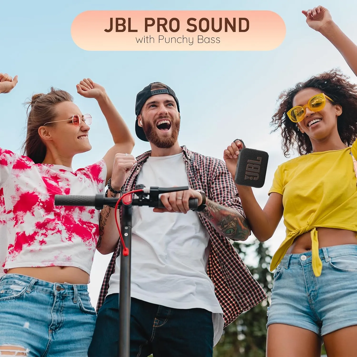 JBL Go 4 Portable Bluetooth Wireless Speaker, IP67 Waterproof and Dustproof Built-in Battery - White - Boomph's Comprehensive Ultimate Performance Cloth Solution for Your On-The-Go Sound Experience