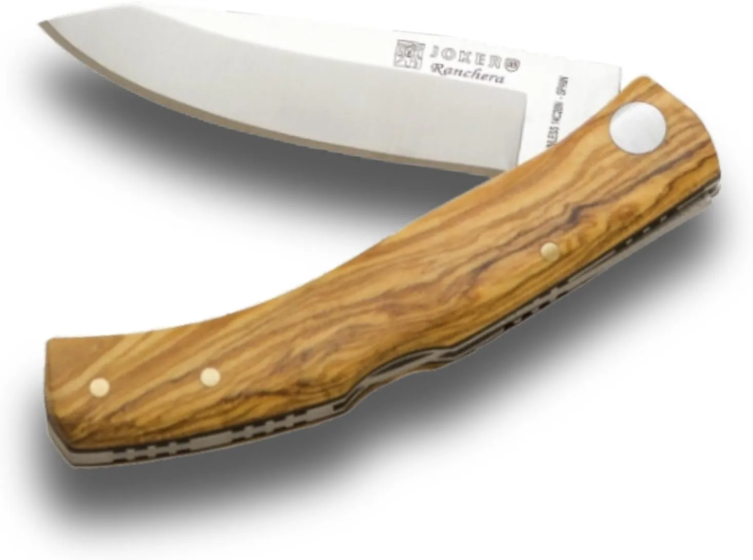 Joker RANCHERA NO154 Knife, Olive Handle, 3.15-inch Blade, Fishing, Hunting, Camping, and Hiking Tool