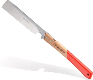 JORGENSEN Japanese Pull Saw, 9.5 Inch Pro Folding Dovetail Saw with Beech Wood Long handle, SK5 Steel Blade Tool-less Quick Change, 21TPI Cross Cut Woodworking Handsaw for Hardwood, Softwood