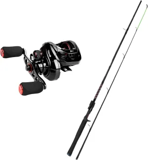 KastKing Royale Legend II Baitcasting Reels, Gear Ratio 7.2:1, Right Handed Fishing Reel & KastKing Brutus Fishing Rods, Casting Rod 5ft 6in-Medium - M Fast-2pcs