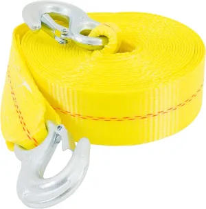 KEEPER Tow Straps Heavy Duty with Hooks - 2" x 25' Towing and Recovery Strap, 12,000 lbs Break Strength - Durable Zinc-Plated Hooks for Emergency Towing of Cars and Trucks