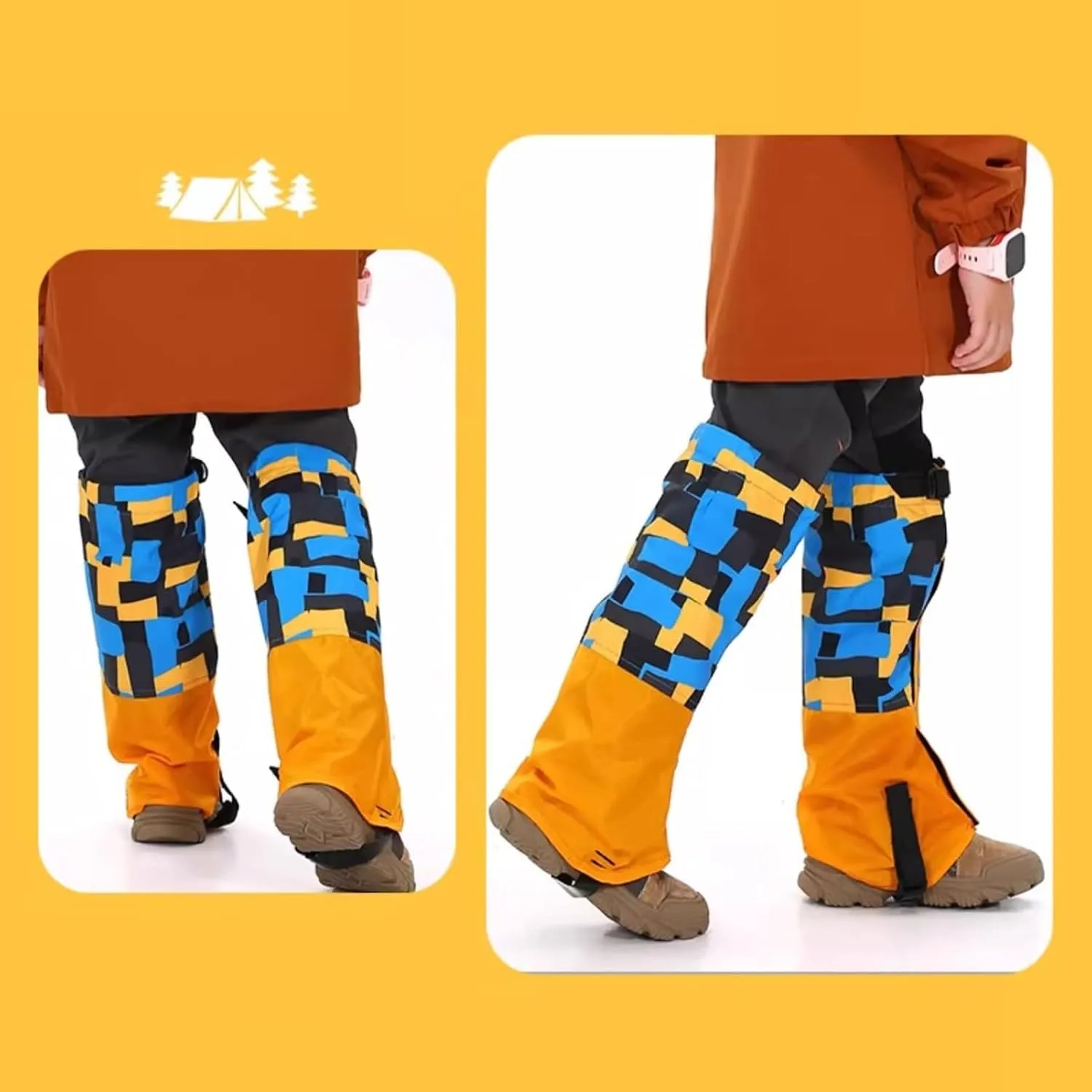 Kids Leg Gaiters,Adjustable Lower Legs Guards,Hiking Gaiters,Waterproof Cloth High Leg Cover,for Climbing Cycling Home Gardening