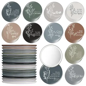 Kigley 50 Pcs Inspirational Compact Mirrors Bulk Mini Portable Pocket Mirrors for Women Motivational Employee Appreciation Gifts for Nurses Students Volunteers on Graduation Party, CNA Week