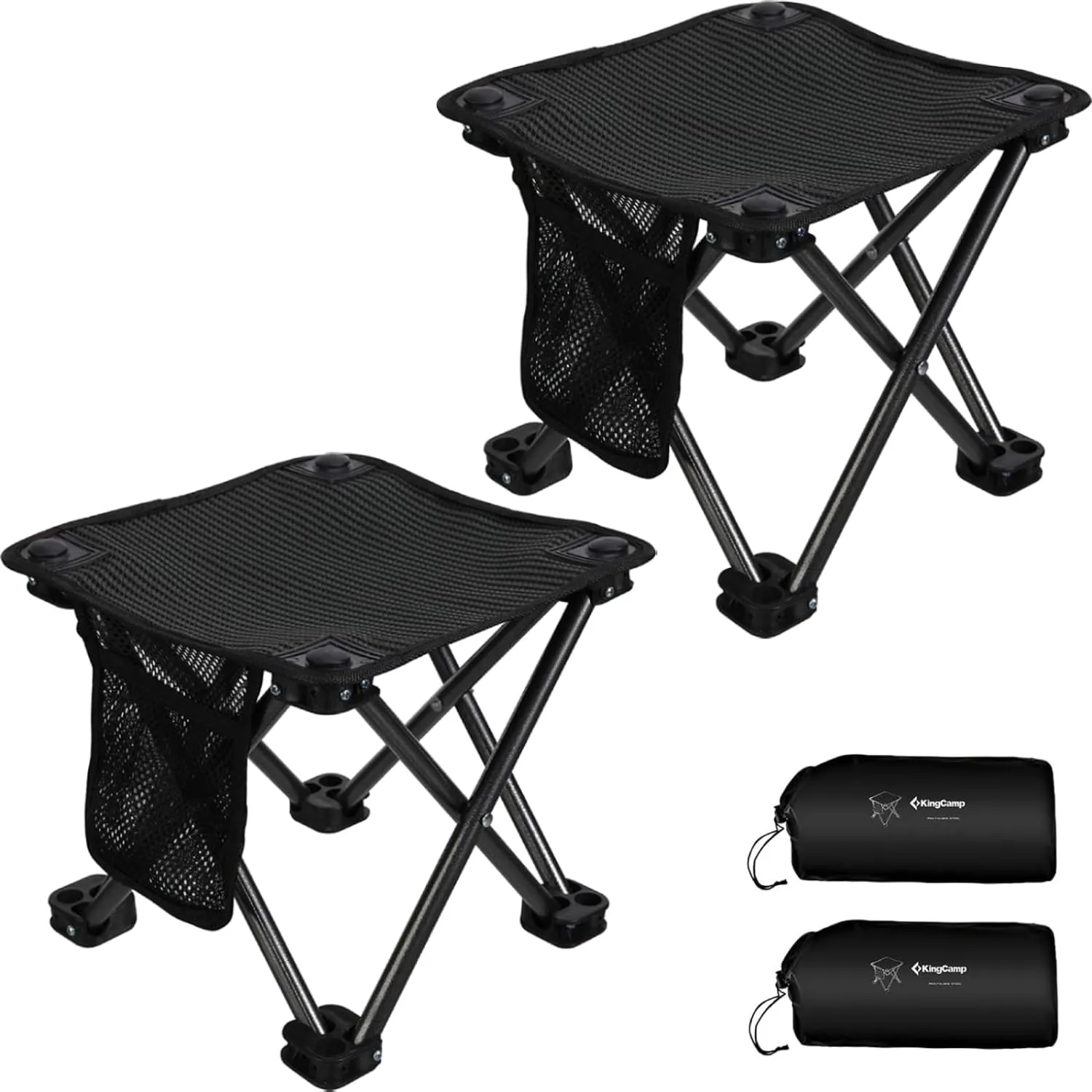 KingCamp Camping Stool Small Protable Folding Stool Mini Lightweight Backpacking Slacker Chair for Outdoor Camping Hiking Fishing Traveling Picnic