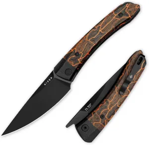 Kizer Momo Pocket Folding Knife, 4.11” 14C28N Blade EDC Pocket Knife with Damascus G10 Handle, Front Flipper Camping Folding knife for Men Women, Sharp Hunting Survival Hiking Knives V4663M2
