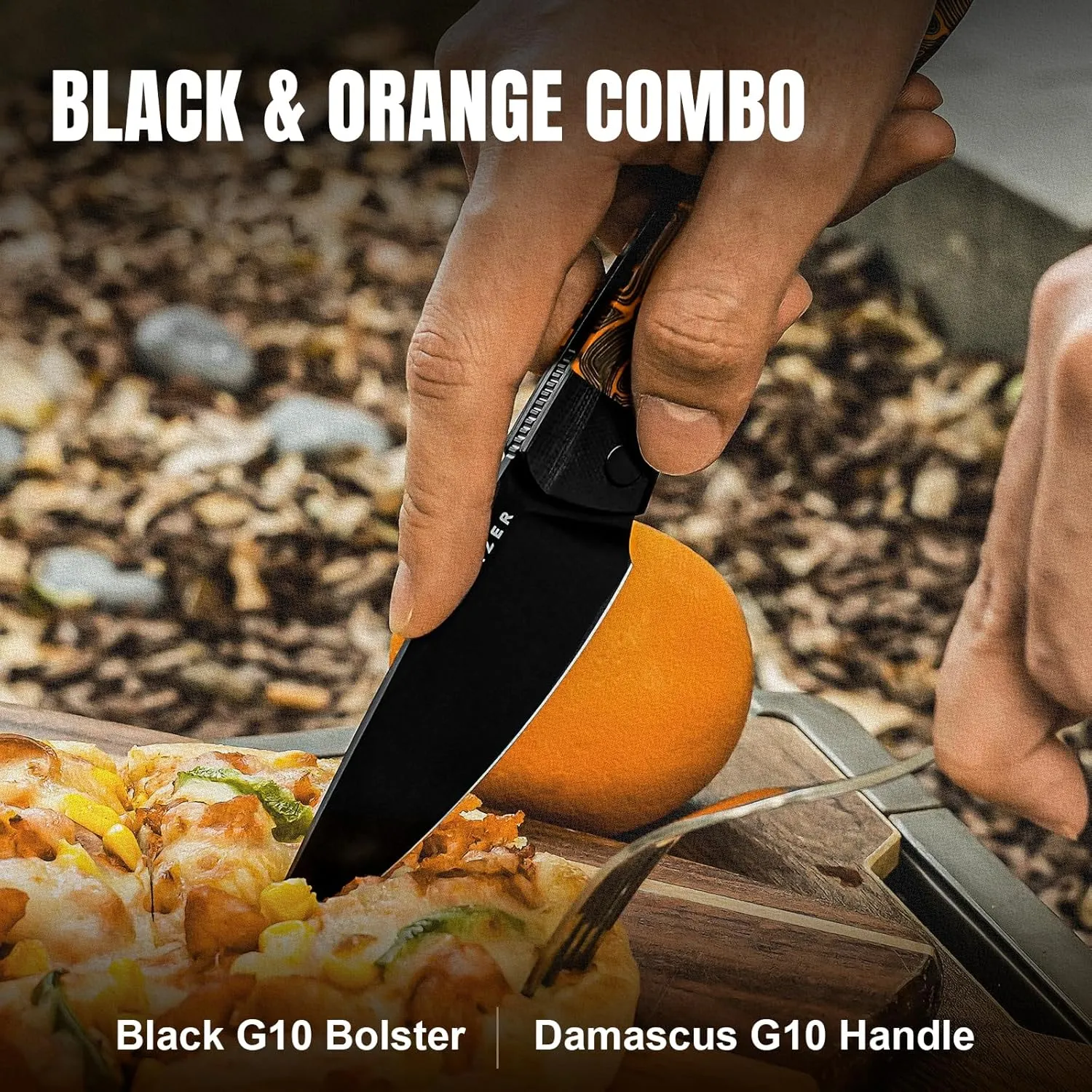 Kizer Momo Pocket Folding Knife, 4.11” 14C28N Blade EDC Pocket Knife with Damascus G10 Handle, Front Flipper Camping Folding knife for Men Women, Sharp Hunting Survival Hiking Knives V4663M2
