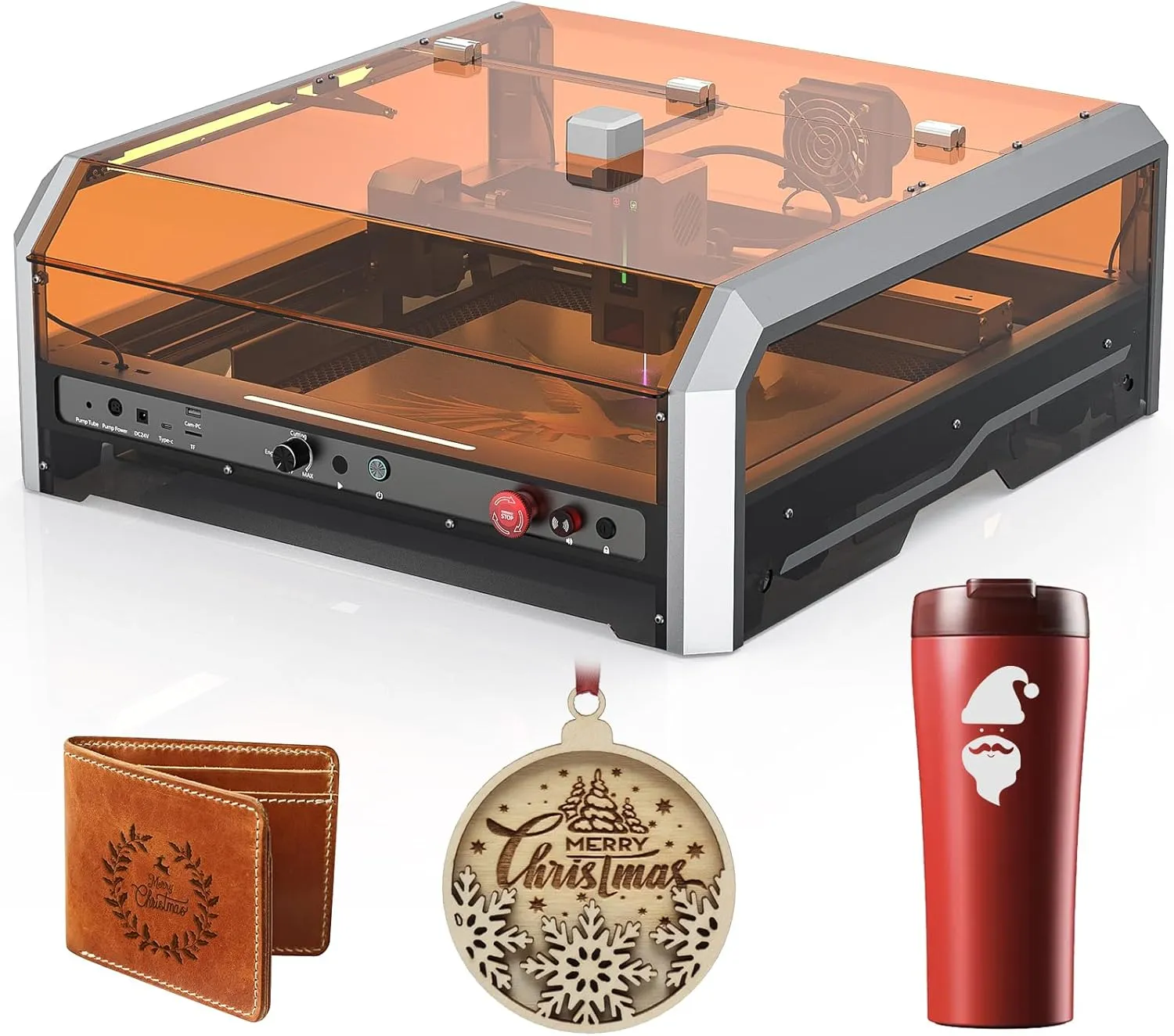 L8 Laser Engraver, 20W Laser Cutter Built-in Acrylic Enclosure with Vent, Air Assist Pump, Honeycomb, Camera, All-in-one Plug and Play Laser Engraving Machine, Laser Safety Class 1