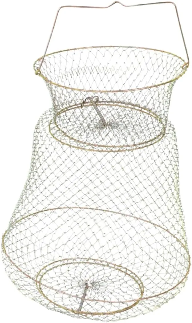 Large Capacity Fish Basket Accessories Fishing Basket Crab Net Fish Catching Net Storage Bag Folding Fishing Cage