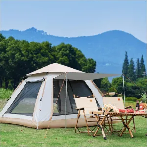 Large Tents for Camping for Family 4 People Double Doors and Four Windows,Pop Open in Three Seconds Blackout Tent Practical Sturdy Quick Erect Tents for Camping