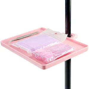 Lash Tray Holder (9 inch×6.7 inch), Adjustable Plastic Essential Organizer Stand for Lash Techs, Eyelash Extension Supplies Perfect for Salon or Homes Use by KONOVOLY(Pink)
