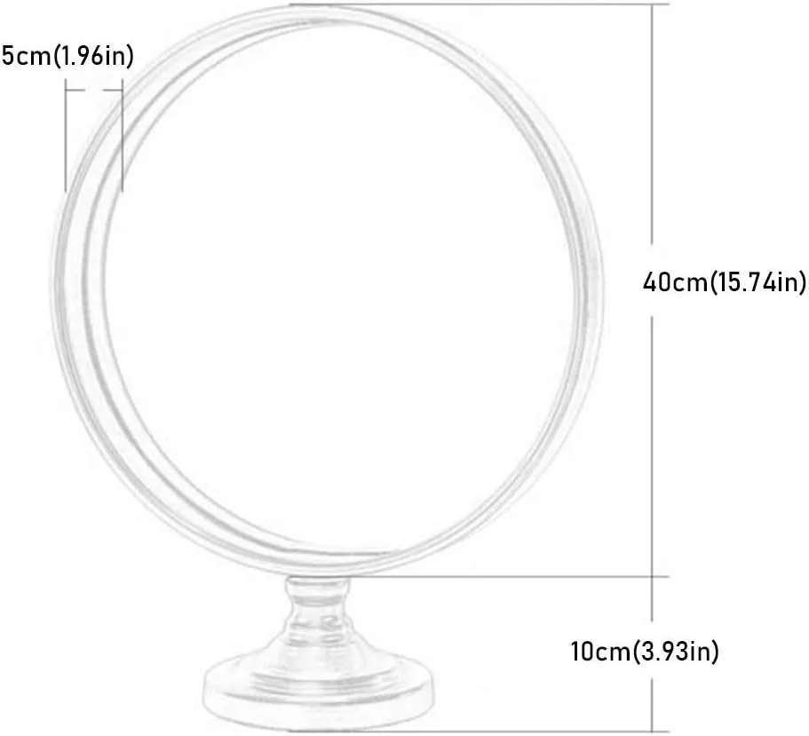 Led Luminous Travel Makeup Mirror Ladies Portable Folding Mirror-Fluorescent Lamp Compact Round Mirror White (B)