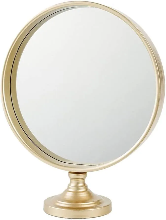 Led Luminous Travel Makeup Mirror Ladies Portable Folding Mirror-Fluorescent Lamp Compact Round Mirror White (B)