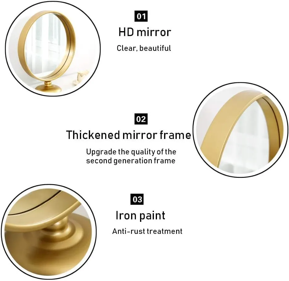 Led Luminous Travel Makeup Mirror Ladies Portable Folding Mirror-Fluorescent Lamp Compact Round Mirror White (B)