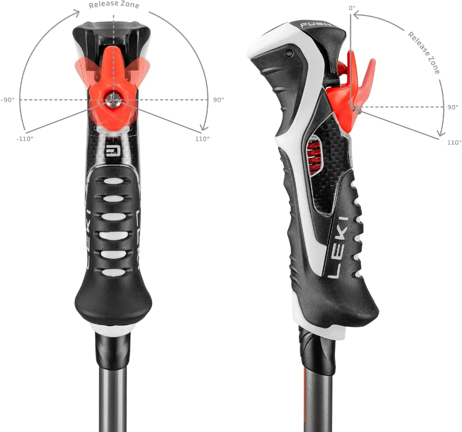 LEKI Carbon 14 3D Lightweight Carbon Ski Poles for Alpine Skiing