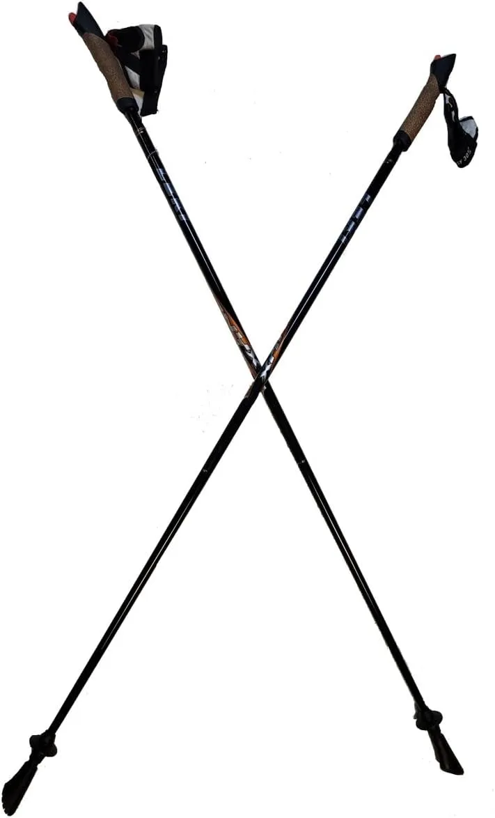 LEKI Nordic Walking Onyx Carbon Series Walking Pole Black/Orange 115cm