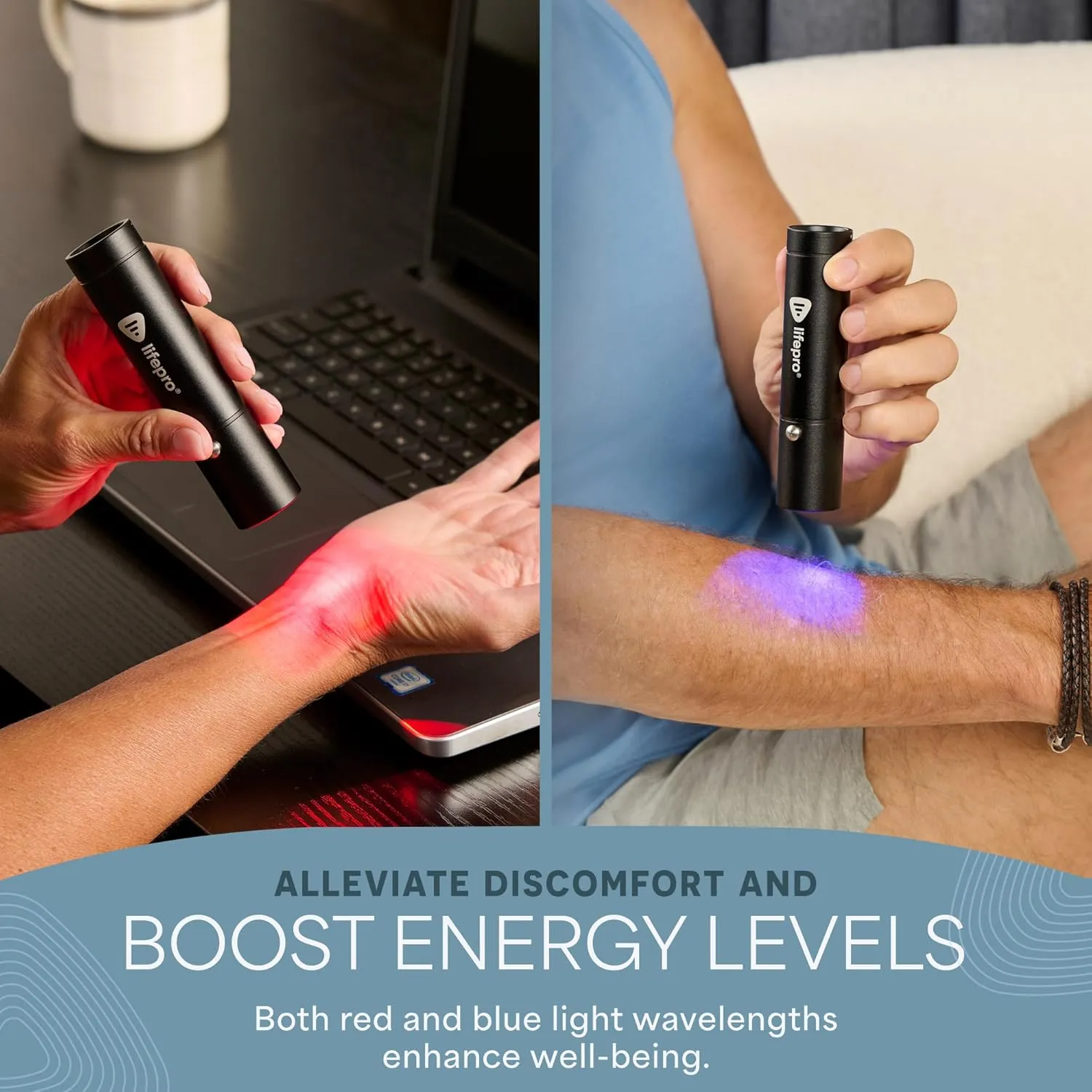 Lifepro Infrared & Red Light Therapy Device for Joints & Muscles Pain Relief, Portable Near Infrared Light for Body & Face Inflammation, Compact & Effective Design - Use 3 wavelengths