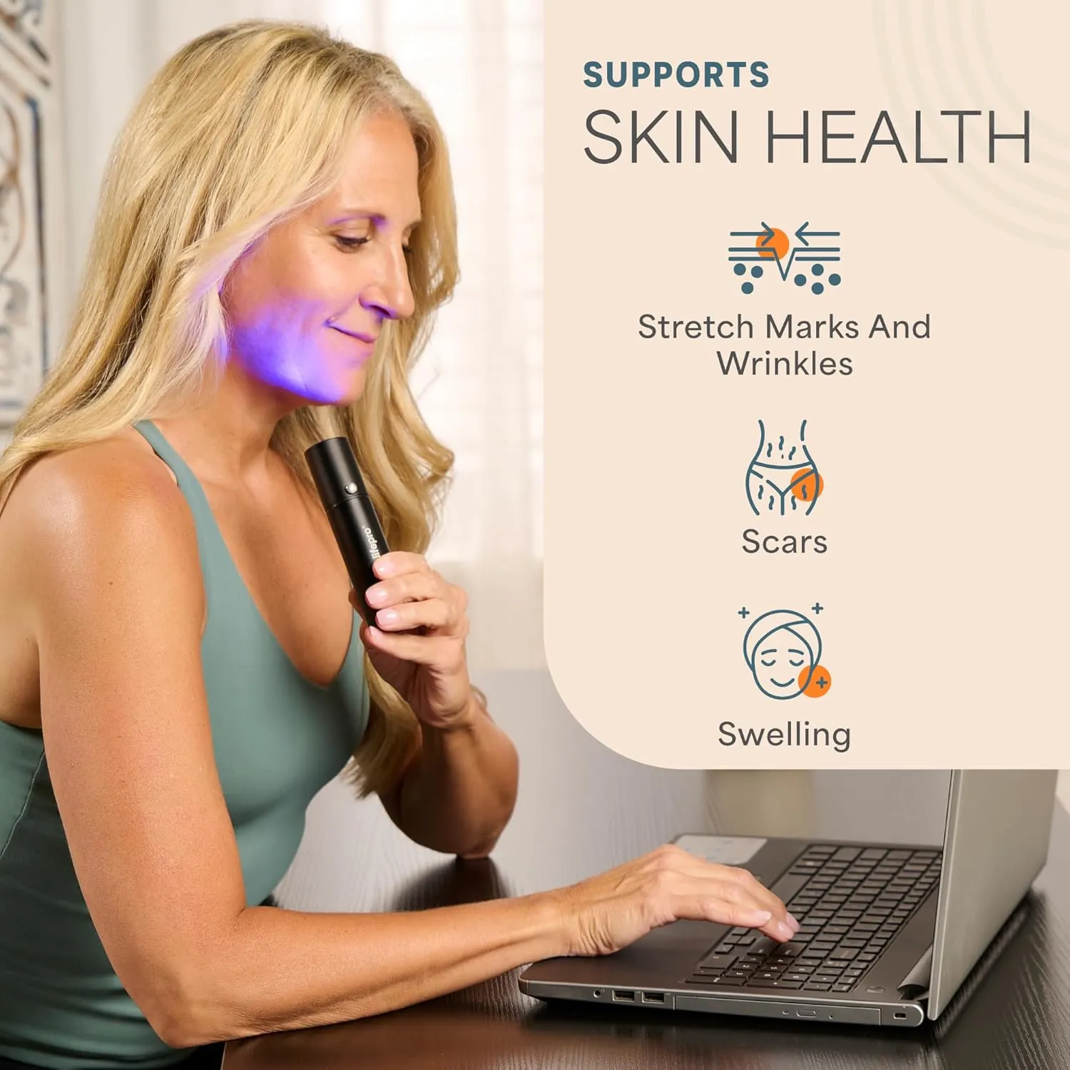 Lifepro Infrared & Red Light Therapy Device for Joints & Muscles Pain Relief, Portable Near Infrared Light for Body & Face Inflammation, Compact & Effective Design - Use 3 wavelengths