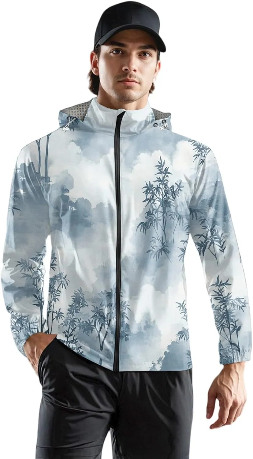 Light Weight Rain Jackets Men Big and Tall Light Outerwear Hiking Raincoats Lightweight Water Resistant Windbreaker