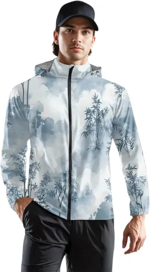 Light Weight Rain Jackets Men Big and Tall Light Outerwear Hiking Raincoats Lightweight Water Resistant Windbreaker