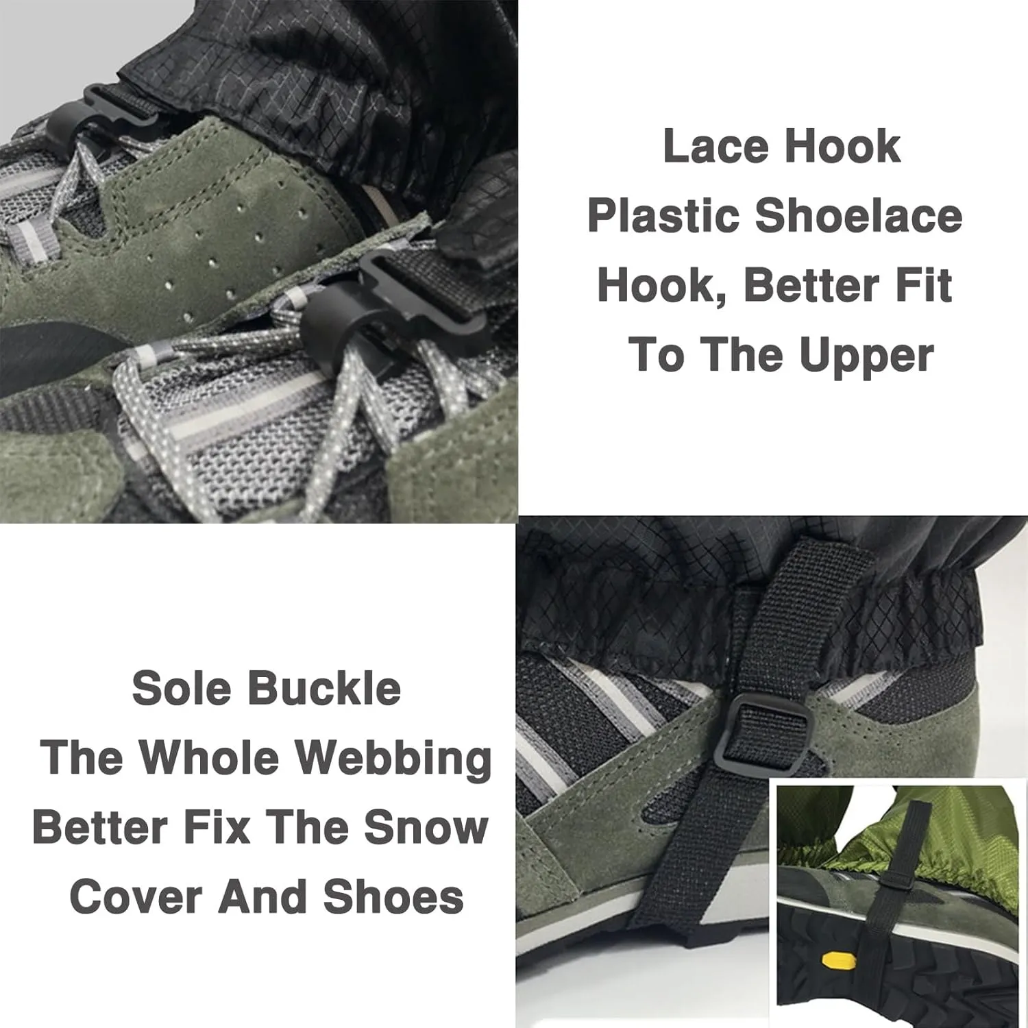 Lightweight Adjustable Snow Covers Mountaineering Hiking Leggings Anti-Soaking Leggings,Shoelace Hooks