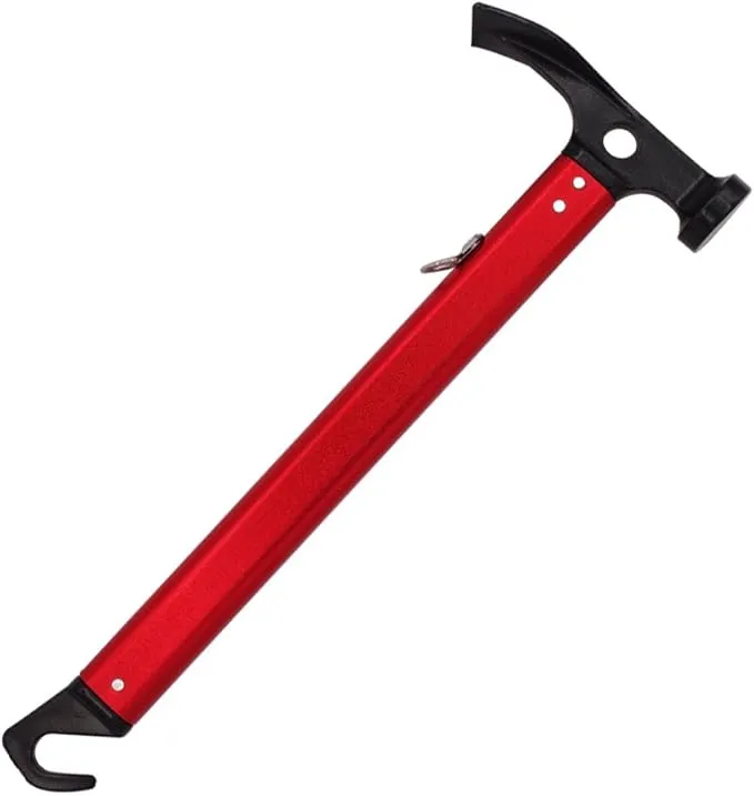Lightweight Outdoor Camping Hammer Aluminum Tent Hammer with Tent Stake Remover, 13-Ounce
