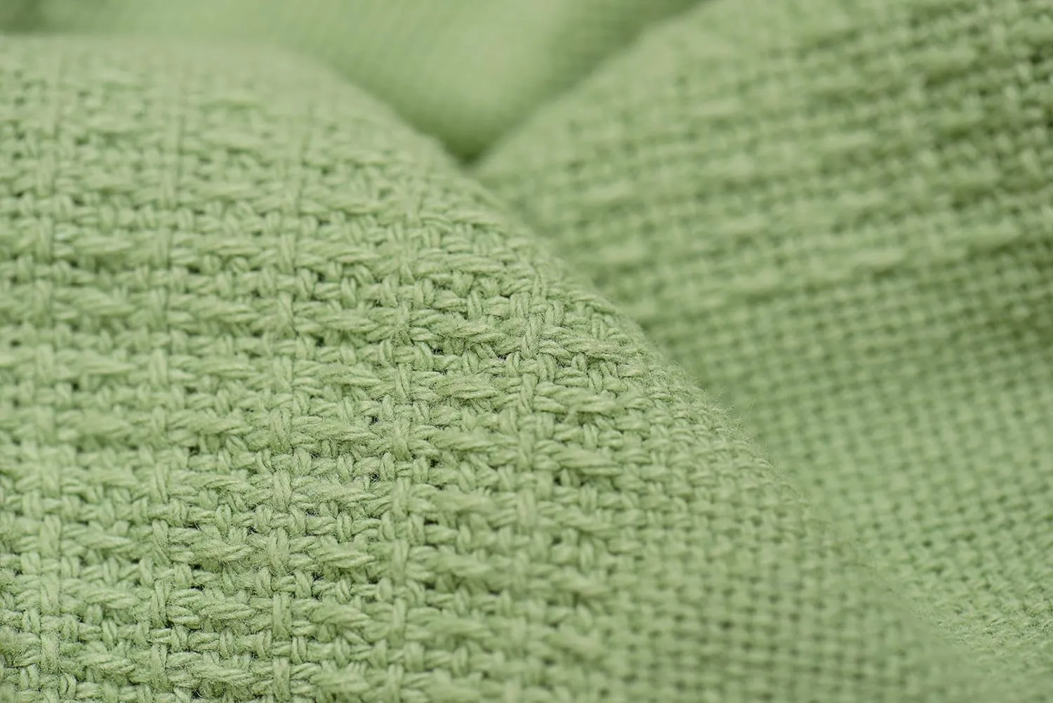 Linteum Textile Hospital Thermal SNAGLESS Spread Blanket, 100% Cotton (74x100 in, Green)