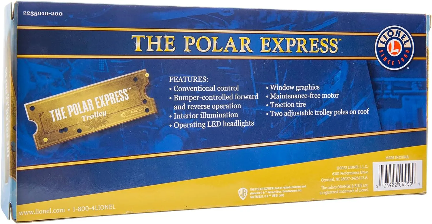 Lionel Warner Brothers The Polar Express O Gauge Model Train Trolley