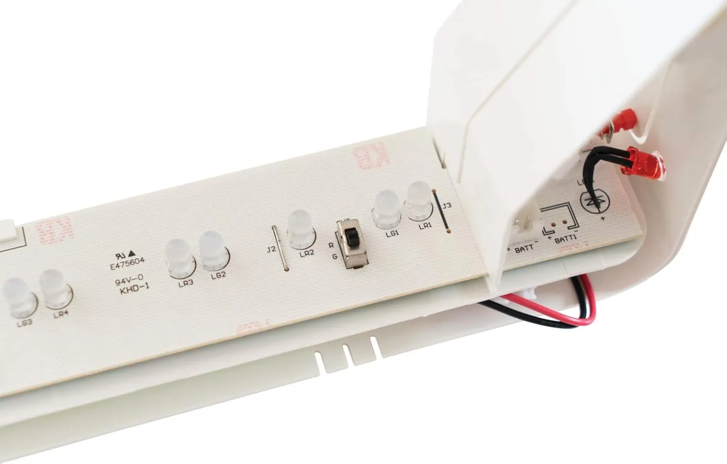 Lithonia Lighting Basics LED Exit Sign/Emergency Light Combo, Red/Green Switchable Exit Sign and Emergency Lights for Business, 2-Head Fixture, Round Lamp Heads, White (ECRG RD M6)