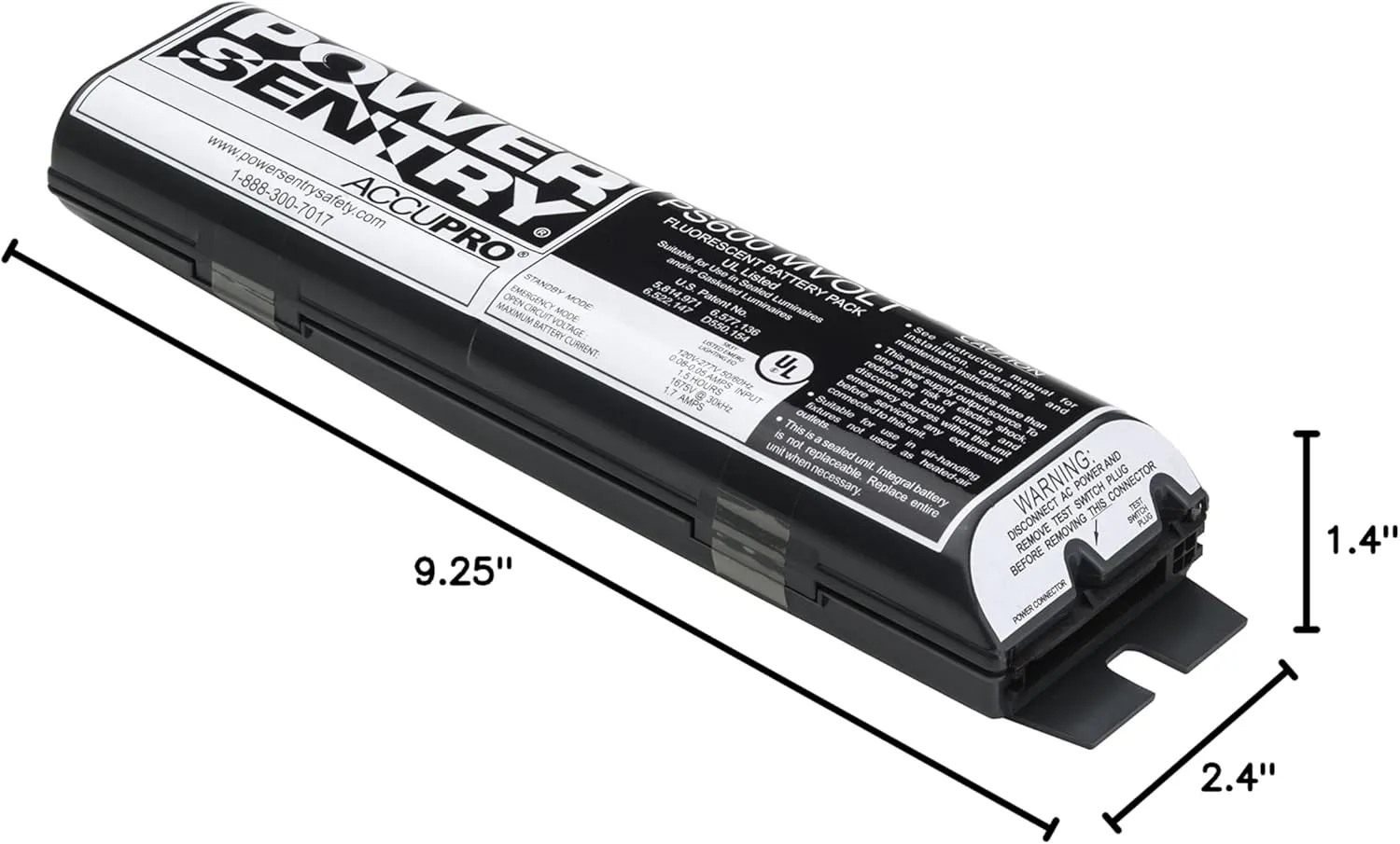 Lithonia Lighting T12 and T8 Emergency Ballast, 600L Back Up HID Emergency Ballast for T8 and T12 Lamps, 120-227 Volts, Black (PS600QD MVOLT M12)