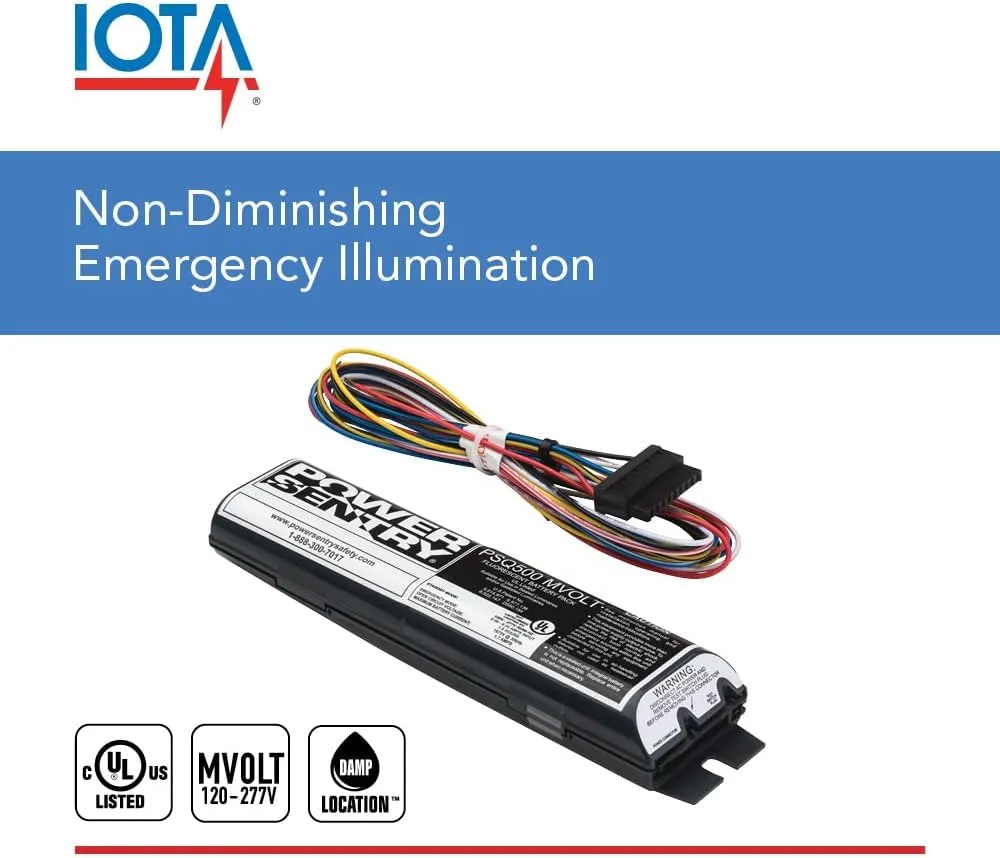 Lithonia Lighting T12 and T8 Emergency Ballast, Power Sentry Quick Disconnect Emergency Fluorescent Battery Pack, 500LM (PSQ500QD MVOLT M12)
