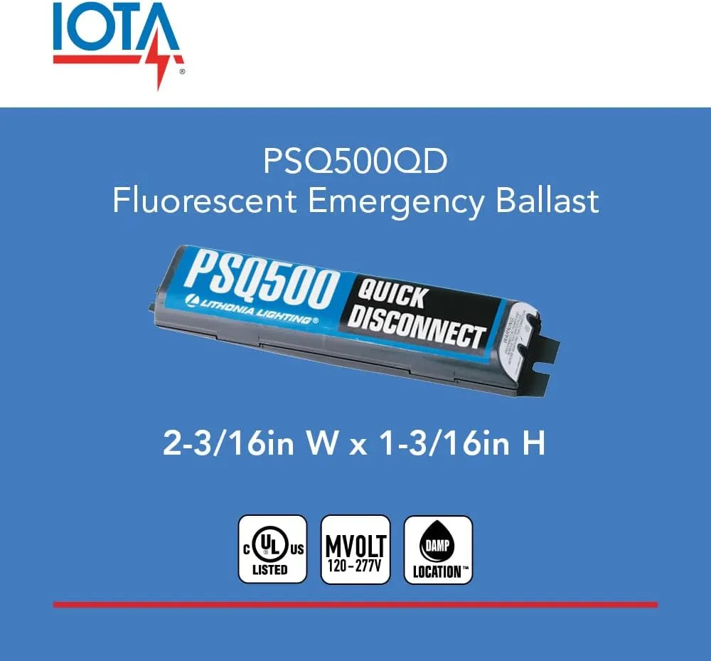 Lithonia Lighting T12 and T8 Emergency Ballast, Power Sentry Quick Disconnect Emergency Fluorescent Battery Pack, 500LM (PSQ500QD MVOLT M12)