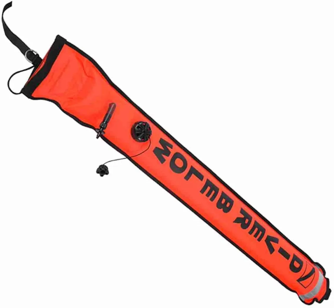 Long Lived Visibility Damp Signal Marker Buoy, Quick Inflation/deflate Design, Reflective Stripes for Simple Location, Essential for the Safety of Divers and Emergency Situations (Fluorescent