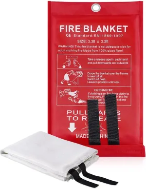 LUXJET Emergency Fire Blanket for Home Kitchen Fiberglass Suppression Fire Blanket, Fire Extinguisher for Camping, Kitchen, Boat, Car & Office, Amusement Building