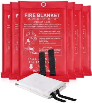 LUXJET Emergency Fire Blanket for Home Kitchen Fiberglass Suppression Fire Blanket, Fire Extinguisher for Camping, Kitchen, Boat, Car & Office, Amusement Building