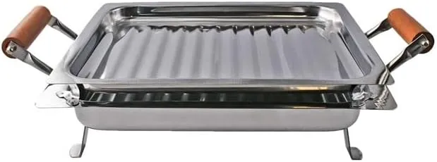 Luxury Argentine Grill Stainless steel - Brasero De Mesa Argentina Grill - Perfect for Outdoor BBQs and Asados.