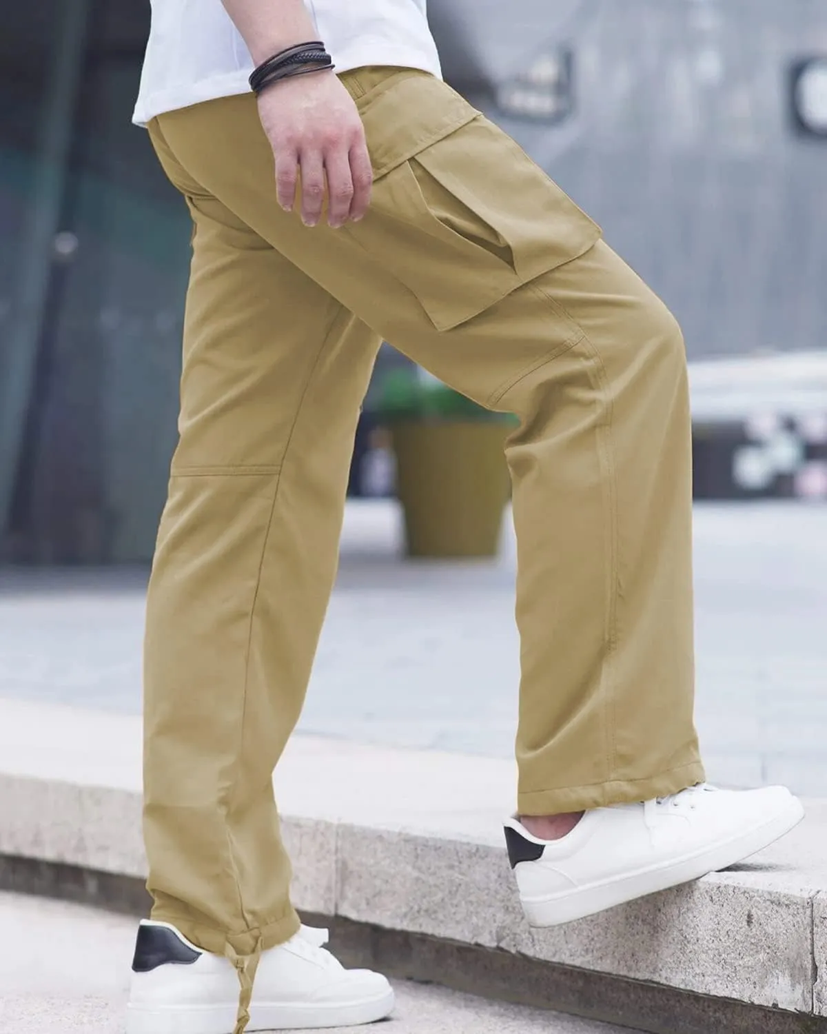 LYRXXX Men's Casual Cargo Pants Hiking Pants Workout Joggers Sweatpants for Men