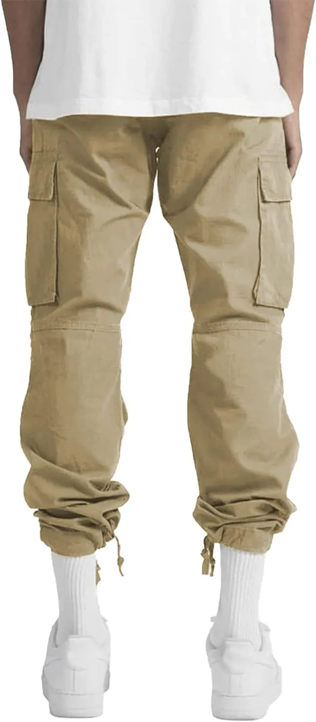 LYRXXX Men's Casual Cargo Pants Hiking Pants Workout Joggers Sweatpants for Men